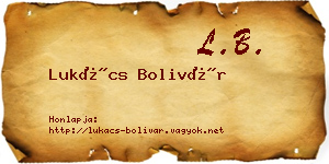Lukács Bolivár névjegykártya